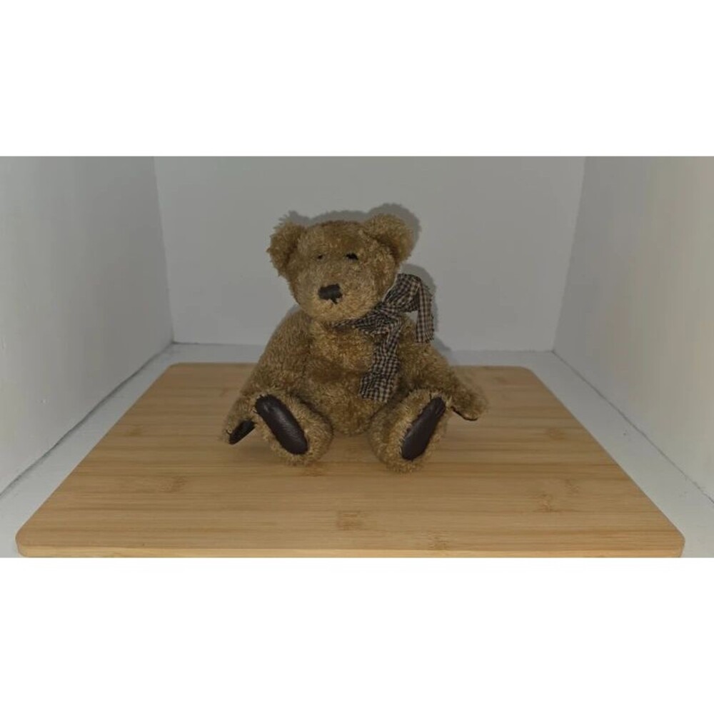 Boyds Bears Jointed Teddy Bear Plush With Tag Plaid Scarf